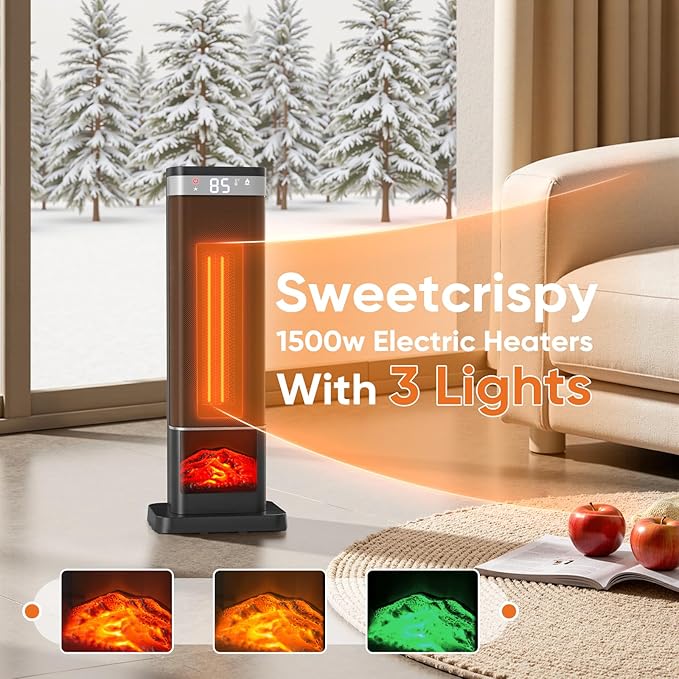 Calefactor Eléctrico Portátil 1500W con Termostato y Oscilación miniatura 3