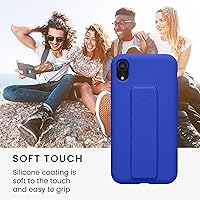 Vista 5 de kwmobile Funda compatible con Apple iPhone XR - Funda con correa de mano y revestimiento de silicona TPU suave - Azul Báltico