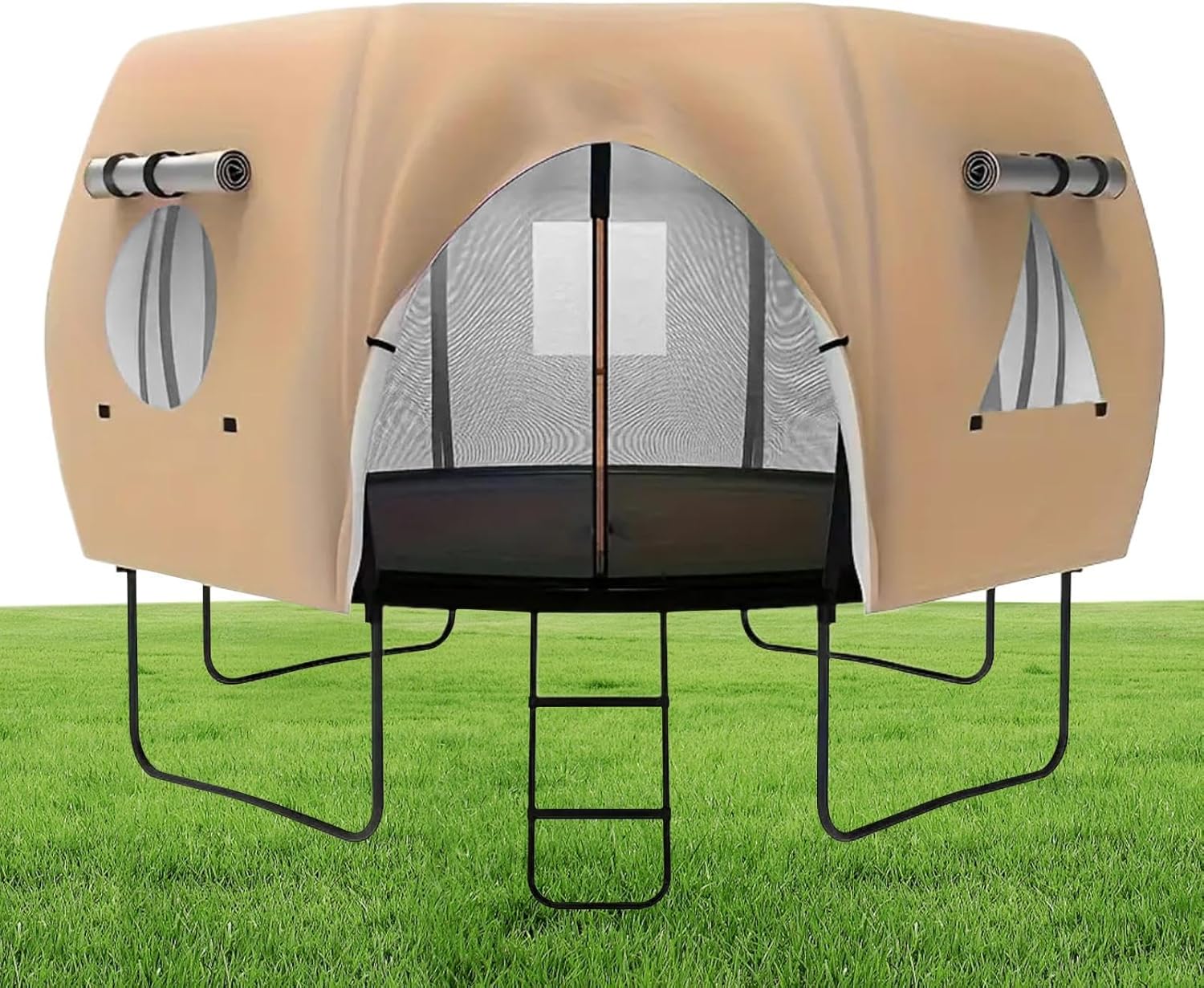 トランポリン キャノピー,ガーデン サンシェード カバー - 屋外日よけキャノピーテント4.3メートルトランポリン用裏庭遊び場