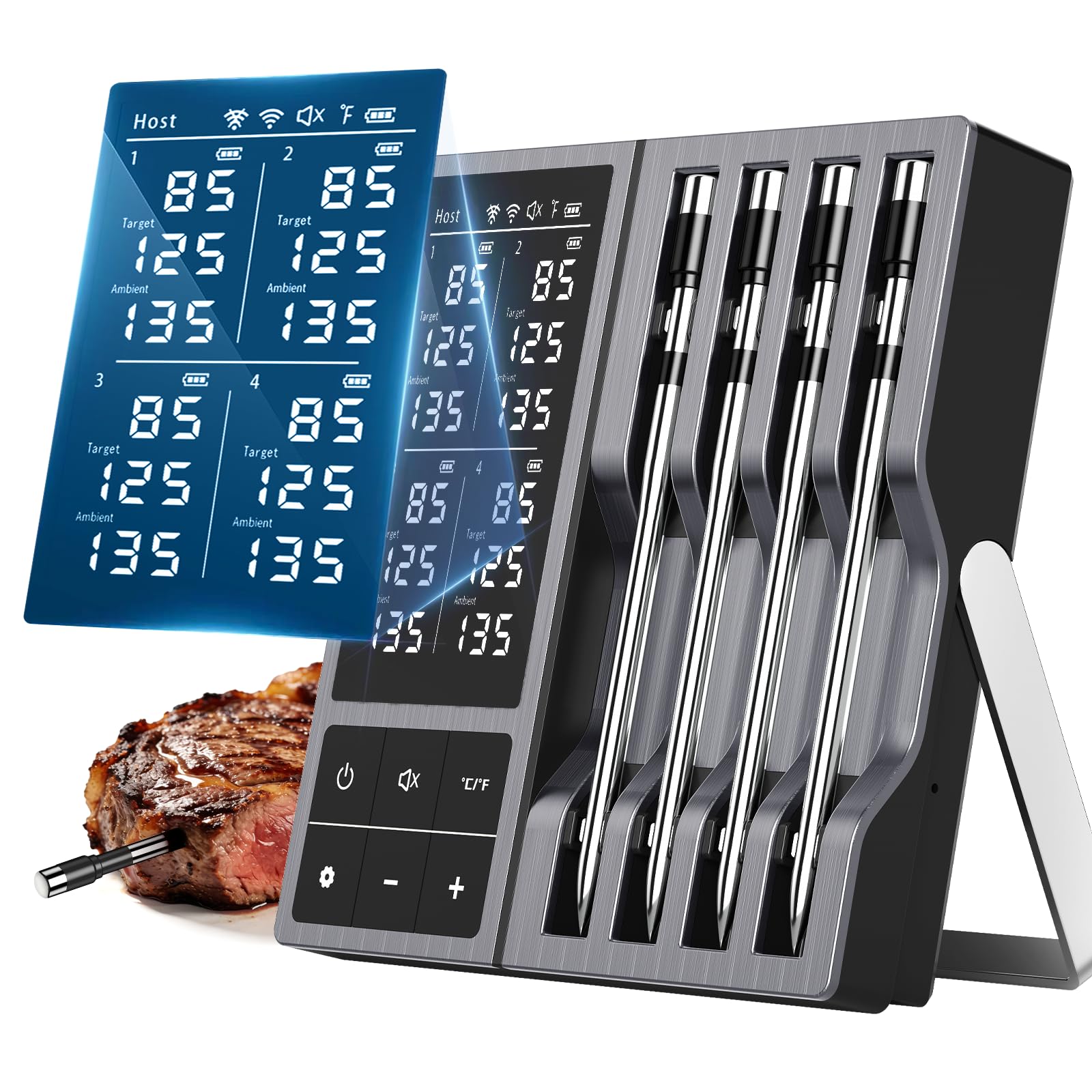 Bluetooth Wireless Meat Thermometer Digital for BBQ Grill Smoker