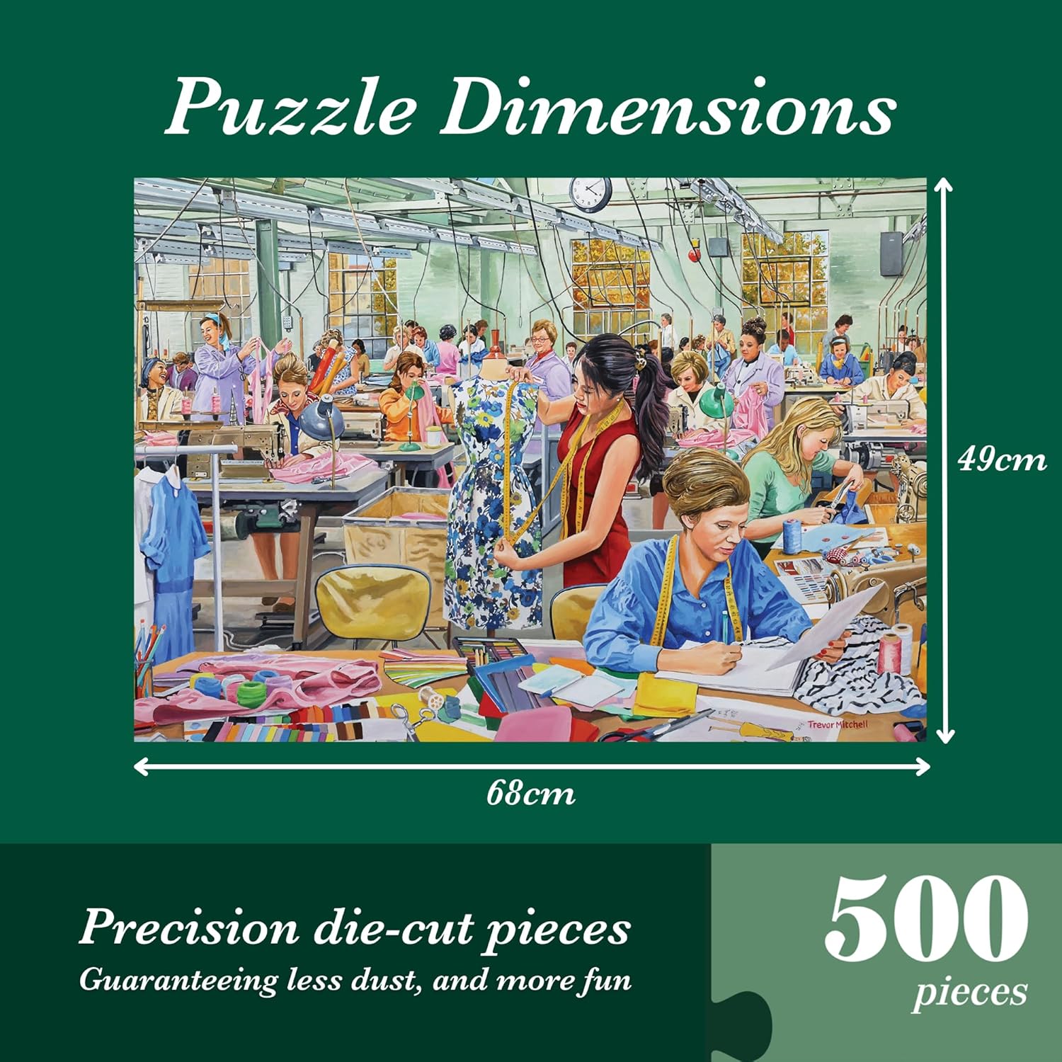 Falcon The Sewing Room, 500 Piece Jigsaw Puzzle for Adults - Beautifully Illustrated 500Pc Adult Jigsaws, Fun Present & Activity for Home, Puzzles for Rainy Days, Birthday Jumbo