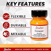 Vista 128 de Angelus - Pintura acrílica para cuero, 1 onza líquida (paquete de 1), color turquesa