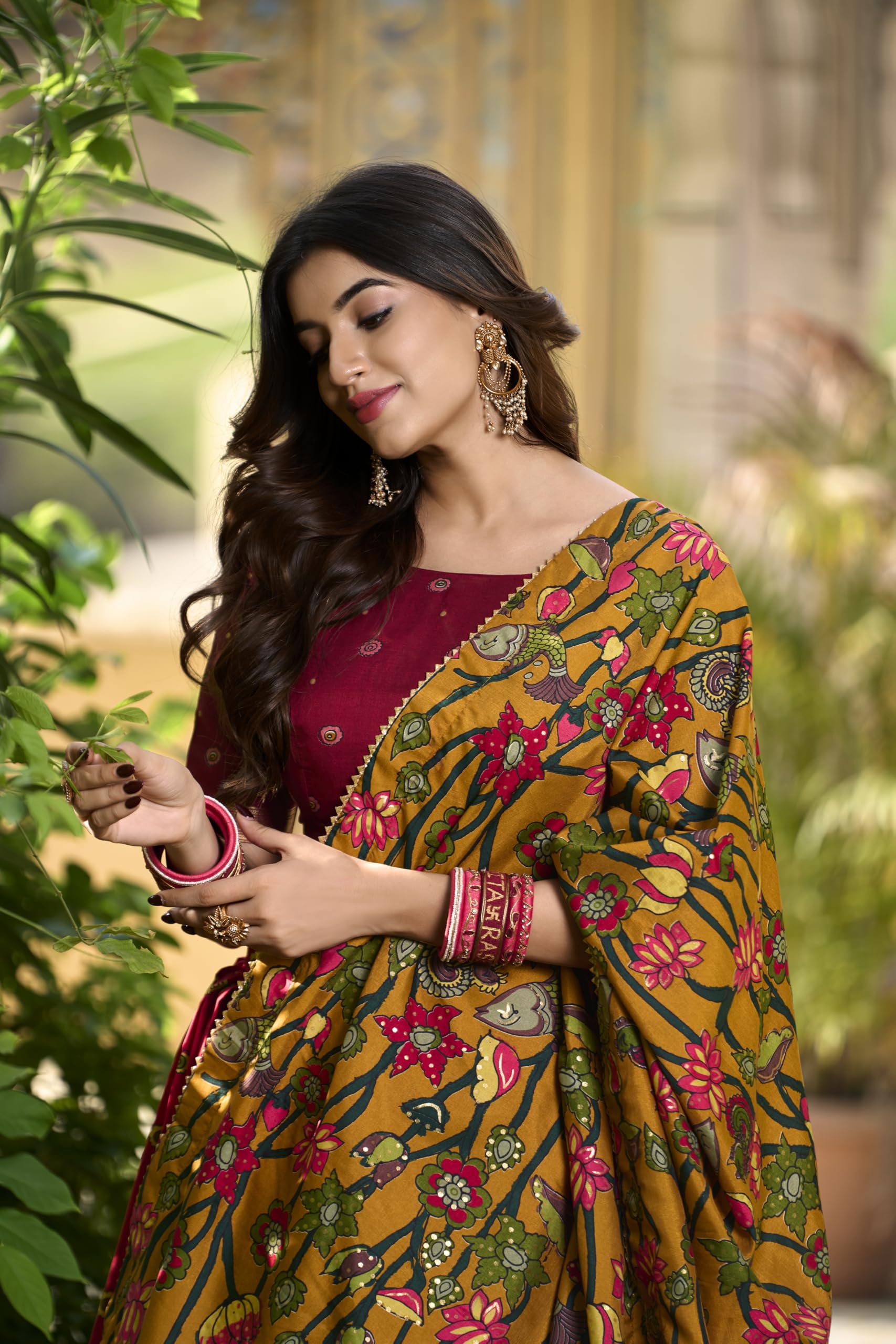 LooknBook Art Women Silk Unstitched Lehenga Choli (ARD1219RED_Red_Free Size) - Image 4 thumbnail