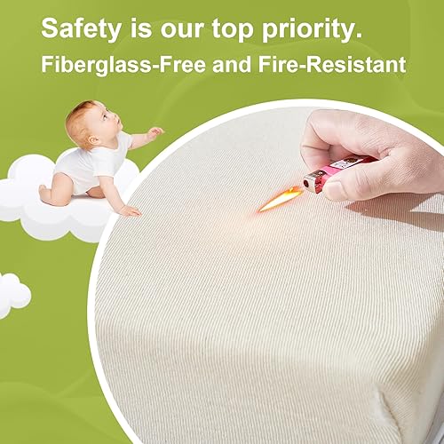 Miniatura 6 de Colchón prémium de espuma viscoelástica de doble cara, transpirable, lavable, impermeable, se adapta a cuna estándar de tamaño completo y cama