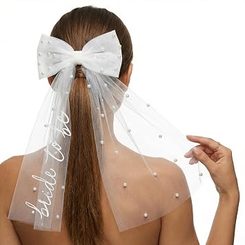 Bride to Be Embroidered Veil Elegant Bachelorette Veils with Pearls