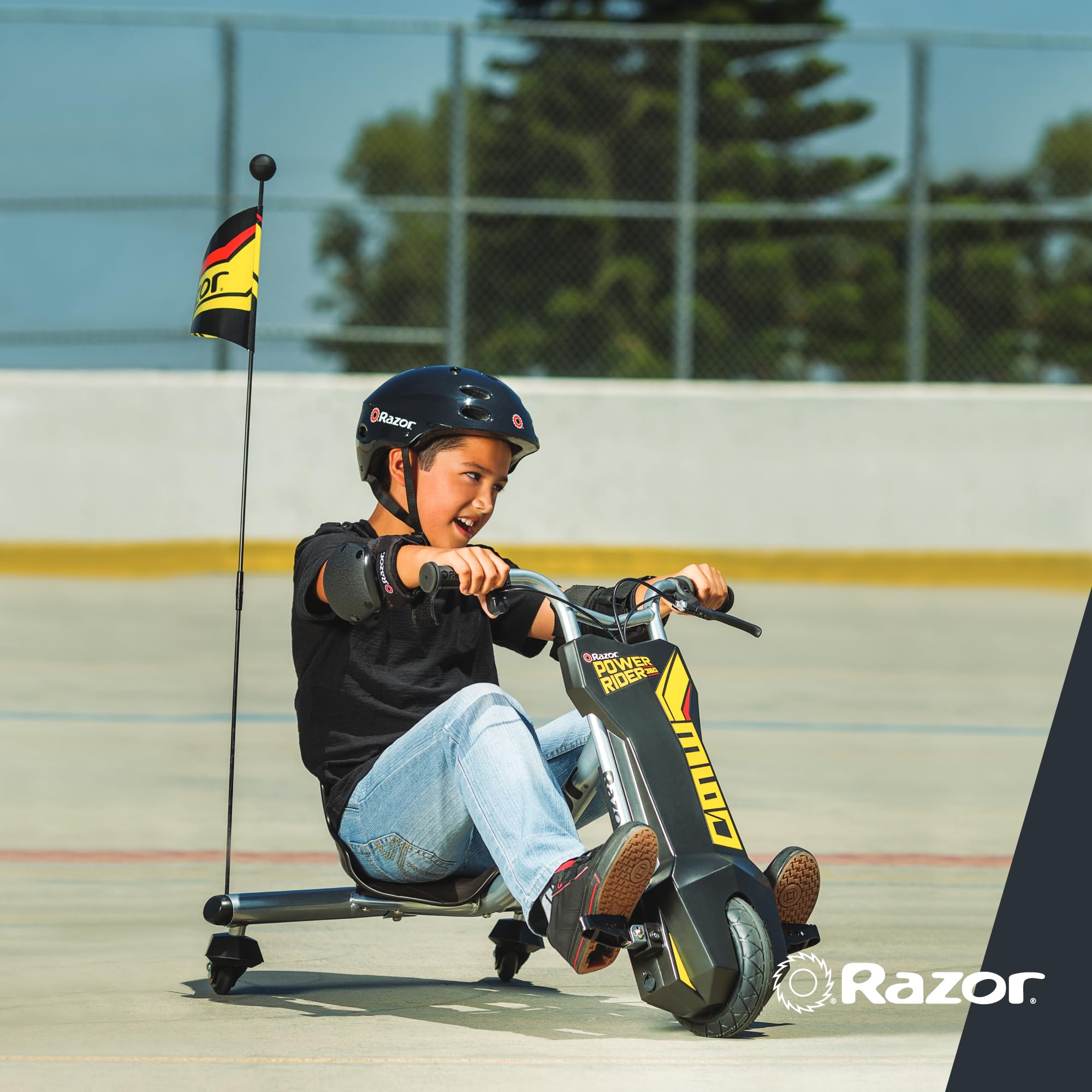 Razor PowerRider 360 - Tricycle électrique, jusqu'à 9 mph, fourche en acier soudé, 12V Power Ride-On pour 8 ans et plus
