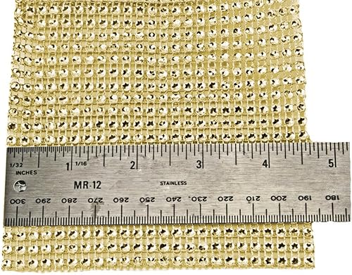 Miniatura 6 de Gold Diamond Sparkling Rhinestone Mesh Ribbon for Event Decorations Wedding Cake Birthdays Baby Shower Arts  Crafts 475 x 10 Yards 24 Row 1 Roll