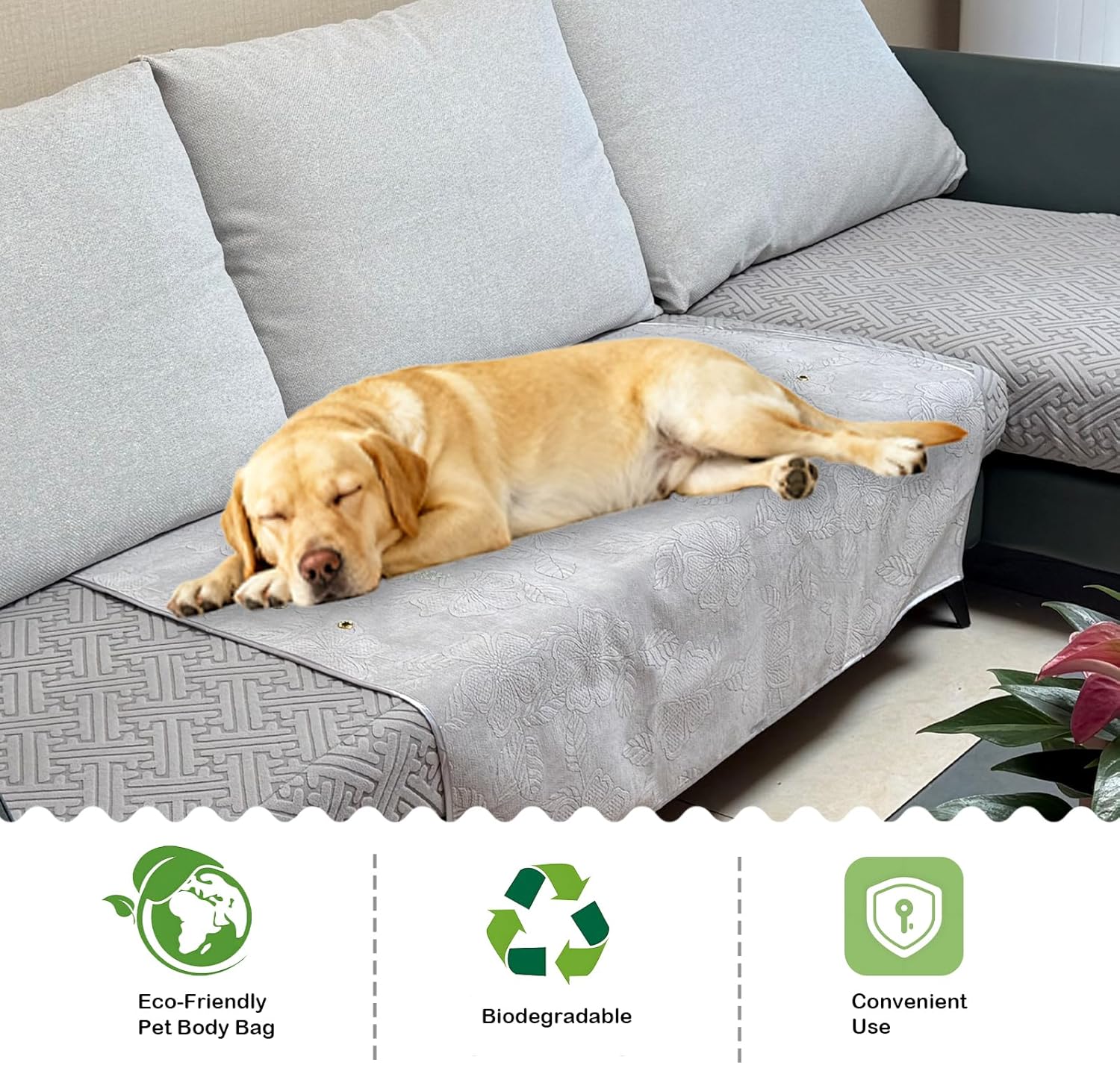 Pet Burial, Eco Friendly Pet Body Bag Suitable for All Kinds of Pets Pet Casket for Burial and Cremation(Premium Gray,S)