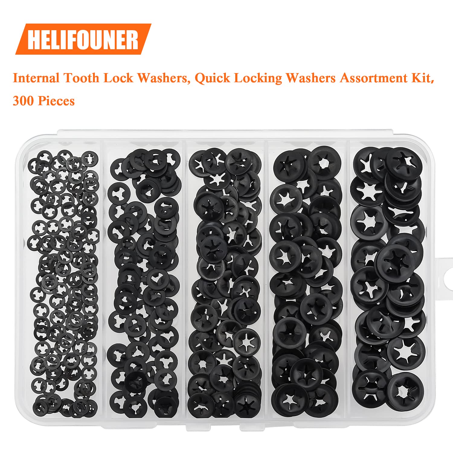 65Mn Steel Washers Ruipaba 265-Piece Internal Tooth Lock Washer ...