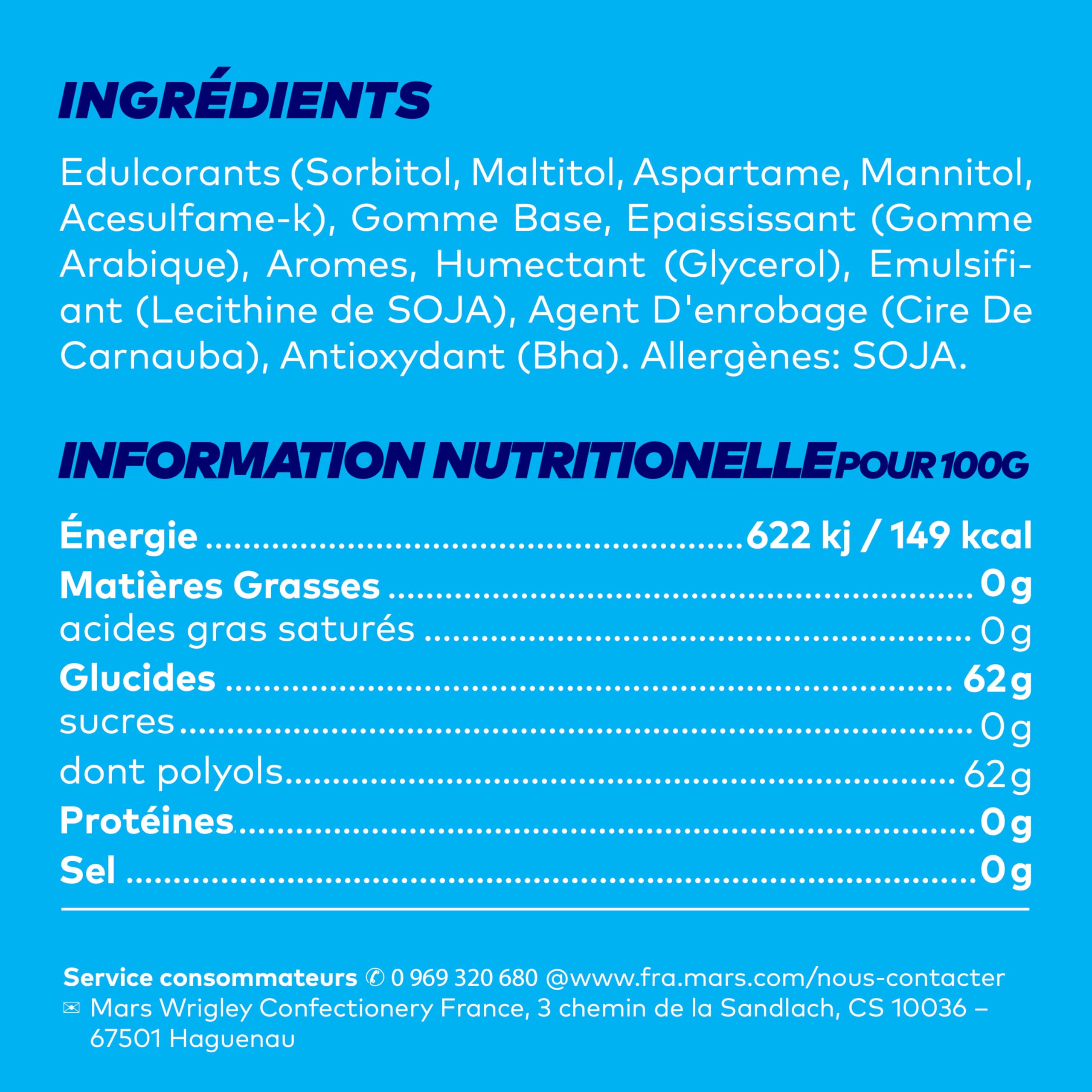 FREEDENT Chewing Gum Sans Sucre Goût Menthe Givrée 5 Paquets 70g