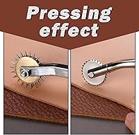 Vista 5 de Nitlak 2 ruedas de trazado con mango de madera, rueda de acero inoxidable, rueda de rastreo de costura para patrones de costura, perforador