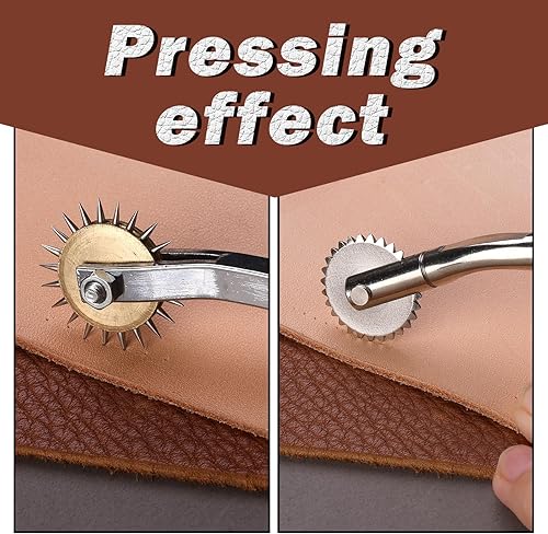 Miniatura 5 de 2 ruedas de trazado con mango de madera, rueda de acero inoxidable, rueda de rastreo de costura para patrones de costura, perforador giratorio,