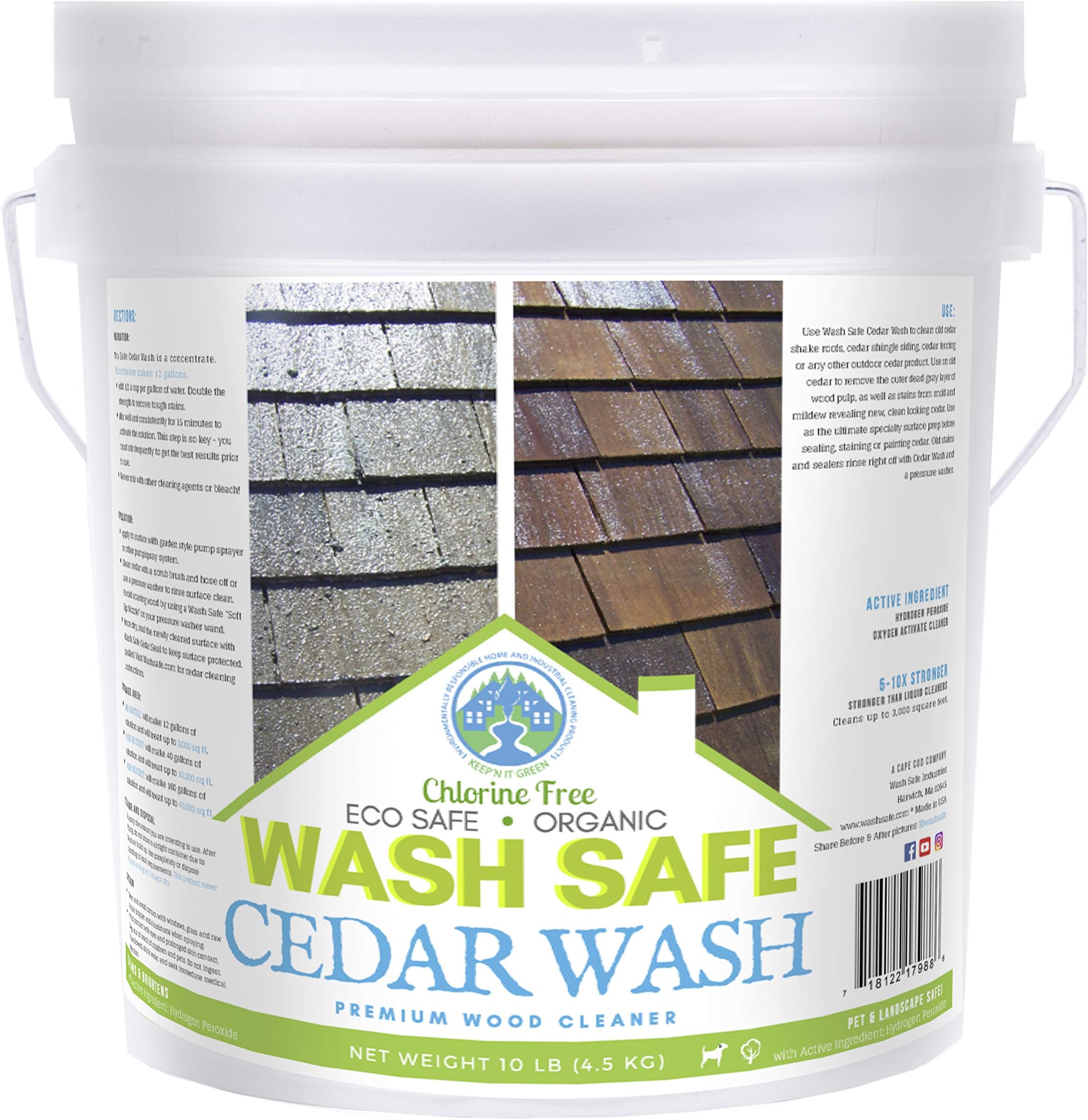 Wash Safe IndustriesCedar WASH Eco-Safe and Organic Wood Cleaner 10 lb Container