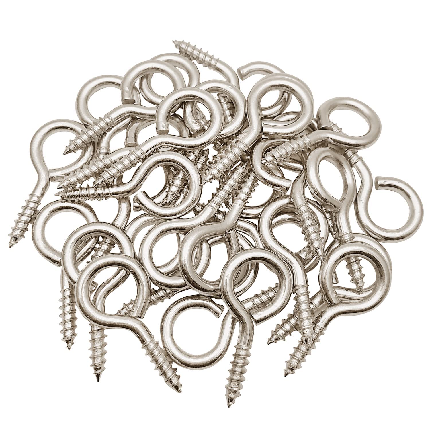 VICTAC Anti-Rust Stainless Steel SS304 1" Inch Small Multipurpose Eyelet Screw Metal Screw Close Ring B Hook Screws Wall Ceiling Hooks Pack of 10 Pcs.-image-31