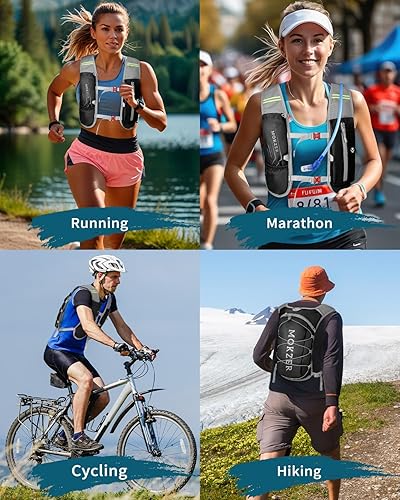Miniatura 6 de Chaleco de hidratación para correr con una vejiga de agua de 2 litros, mochila de agua ligera para correr, senderismo, ciclismo, maratón, sendero