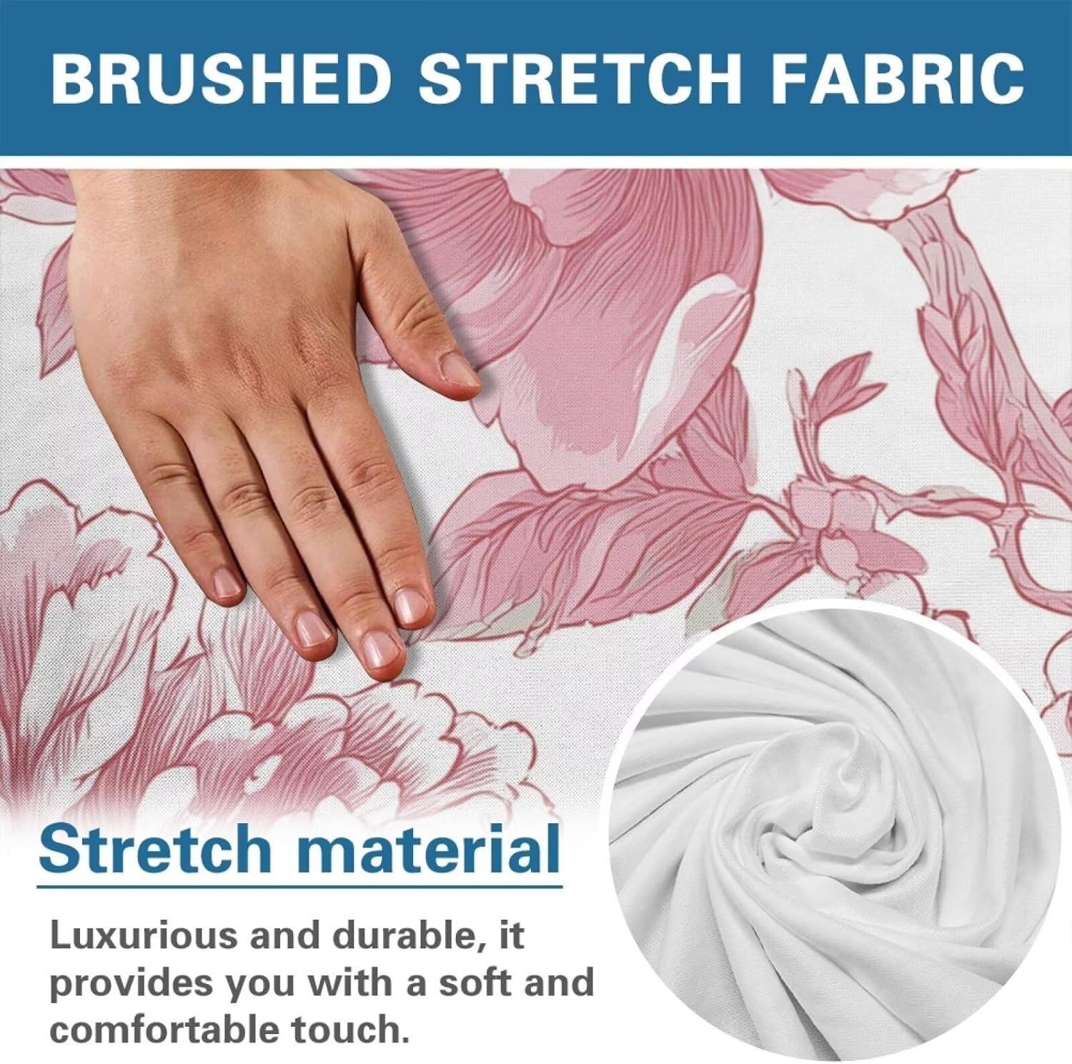 Floral Lazyboy Recliner Chair Cover French Style Recliner Chair Cover with Storage Pockets, Toile De Jouy Floral Stretch 4-Piece Lazy Boy Sofa Protector for Living Room