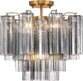 Crystorama Addis 4 Light Aged Brass Semi Flush Mount