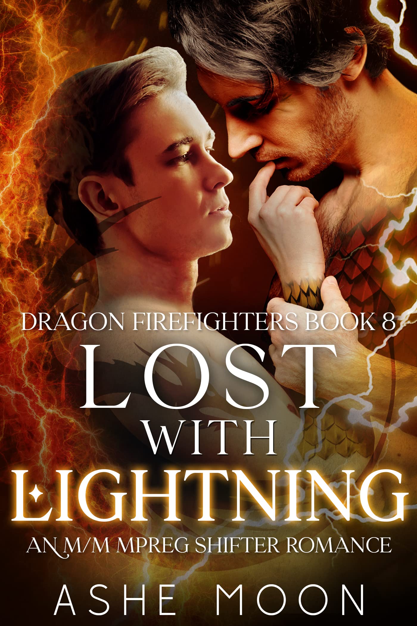 Lost With Lightning: An MM Mpreg Dragon Shifter Gay Romance (Dragon Firefighters Book 8)