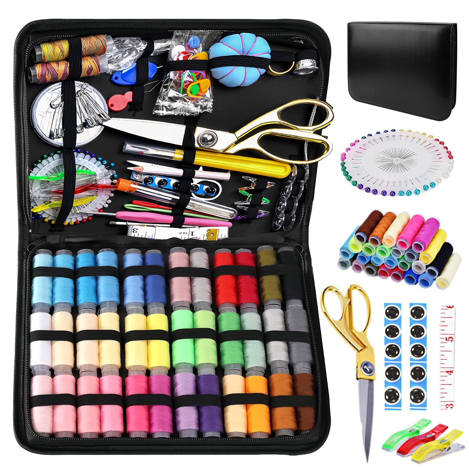 GOEDCH Kit de couture 232 pièces - Équipement de base : accessoires de couture professionnels pour débutants avec pièces - Kit d