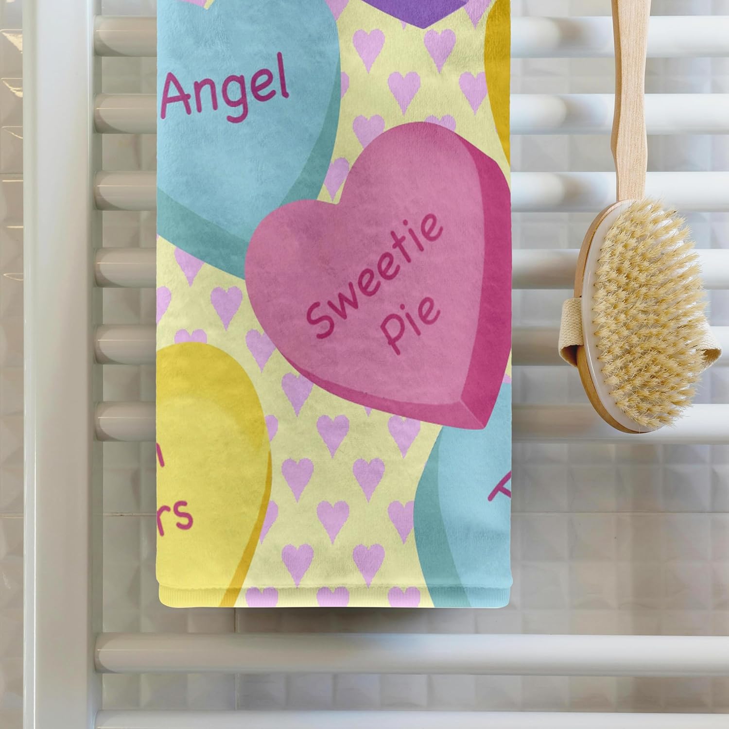 3dRose Love Hearts Candy Valentine Design 22x30 Bath Hand Pool Towel