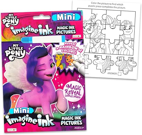 Miniatura 3 de My Little Pony - Juego de libros para colorear con 4 libros de My Little Pony llenos de juegos, rompecabezas, calcomanías y actividades para