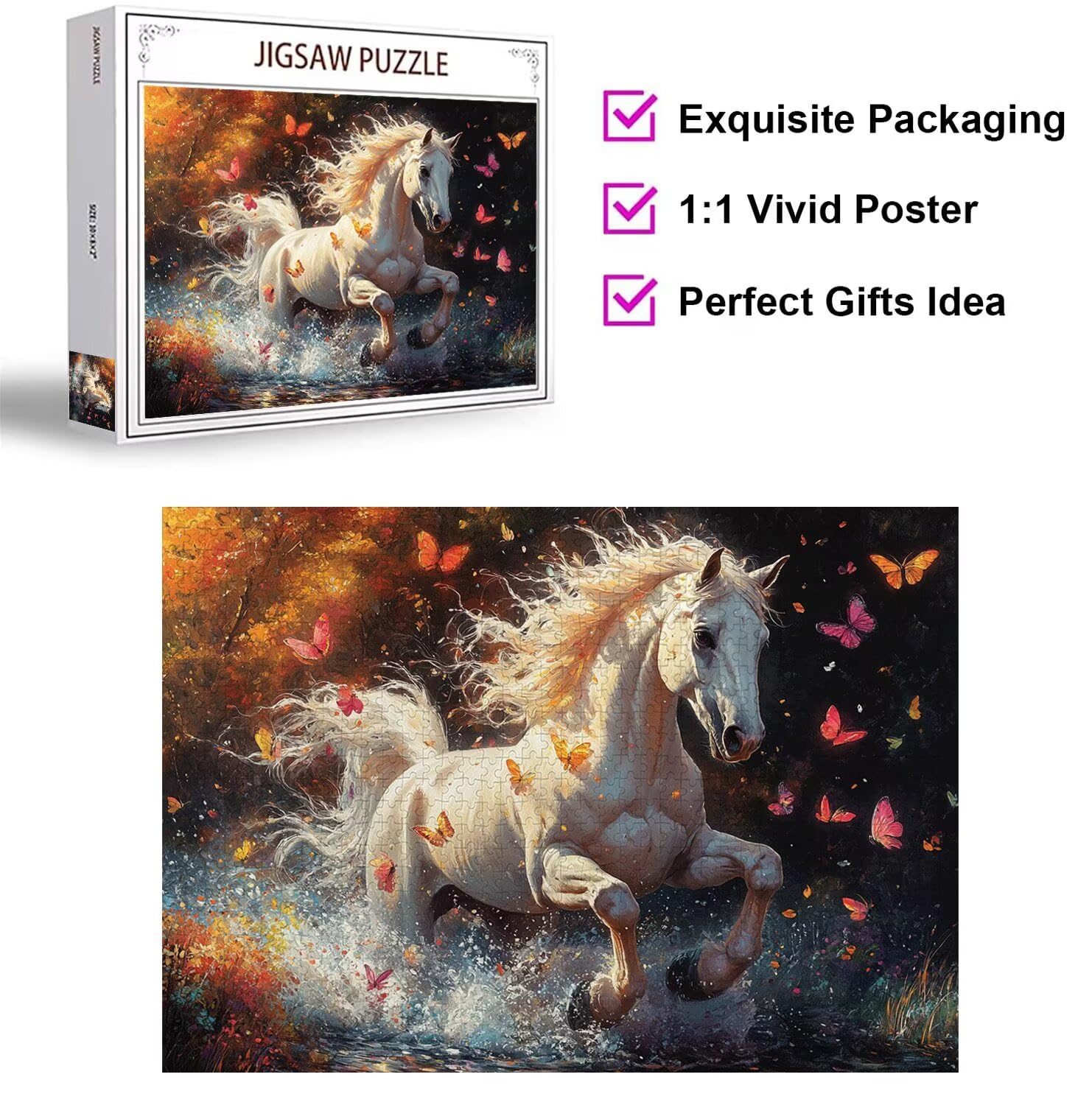 Puzzle 2000 Pieces Animal Puzzle Adulte 99x70cm, Papillons, n-483