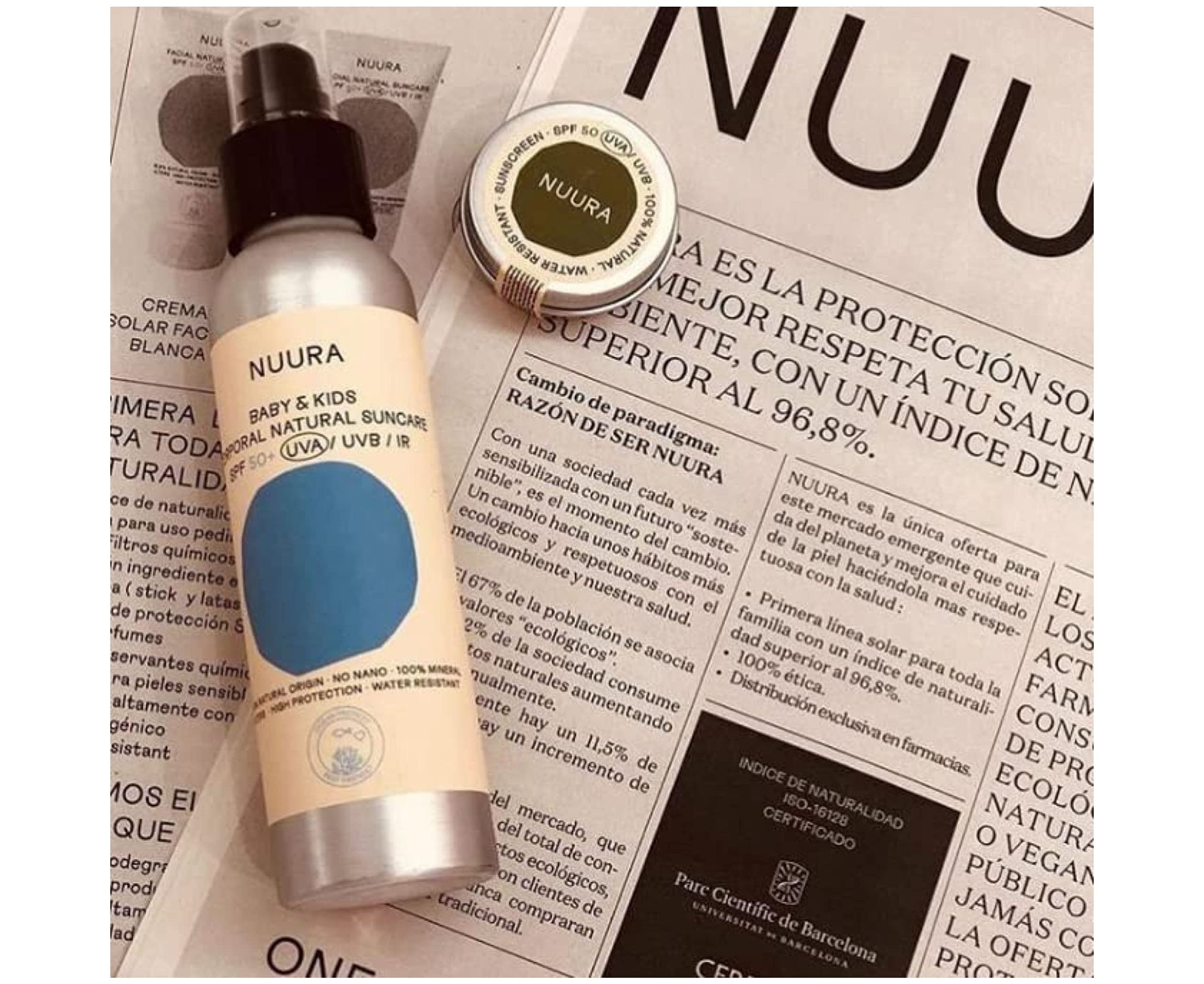 NUURA Mineralny Filtr Przeciwsłoneczny dla Dzieci SPF 50 - Krem Przeciwsłoneczny dla Dzieci i Niemowląt - Formuła Płynna i Biodegradowalna