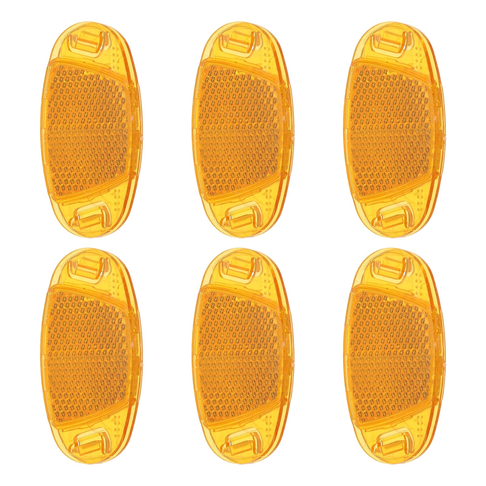 PATIKIL Bike Wheel Reflectors, 6 Pcs Plastic Universal Oval Safety Bicycle Wheel Rim Reflective Warning Reflective for Trailer Mountain Bike Bicycles Night Riding, Orange