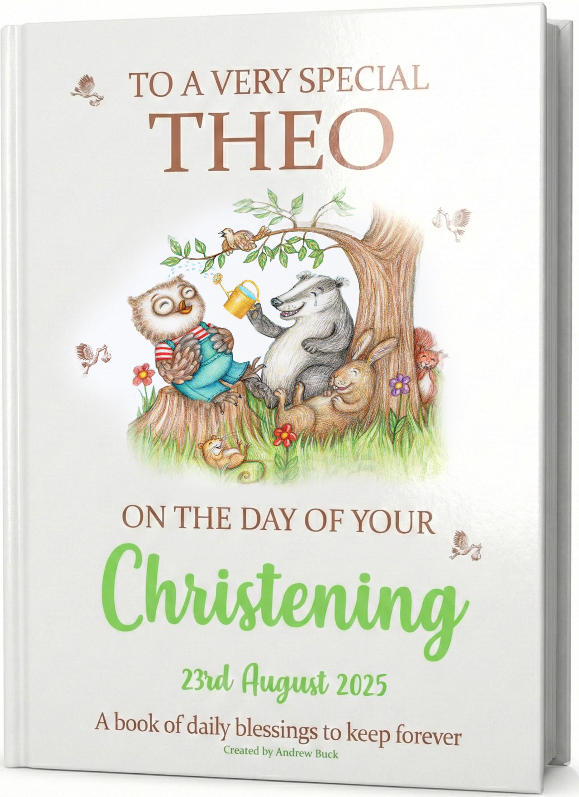 Personalised Christening Gift Book For Baby. A Special Keepsake of Daily Blessings For Girls or Boys. Premium Unique Christening Present Customised With Their Name.