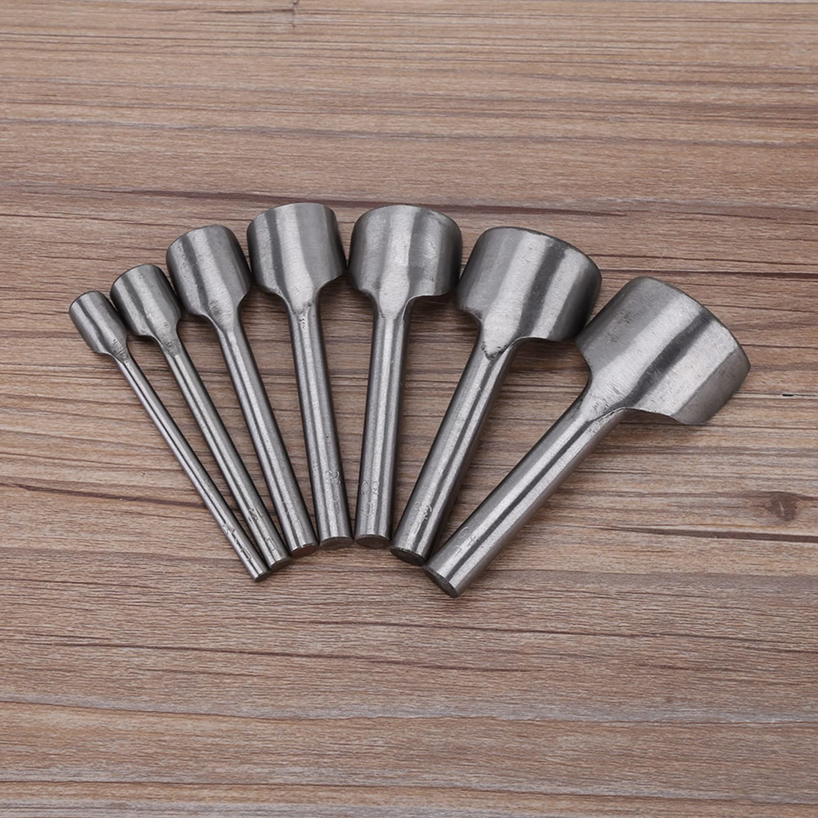Taglierina in Pelle per Punzonatrice - 7 Pezzi Cuoio Punzonatrice Semicircolare per Cucire Cintura, Cinghia, Progetto Fai Da Te, Lavoro Manuale - Leather Tools