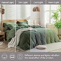 Vista 9 de JELLYMONI - Funda de edredón de algodón lavado, color liso