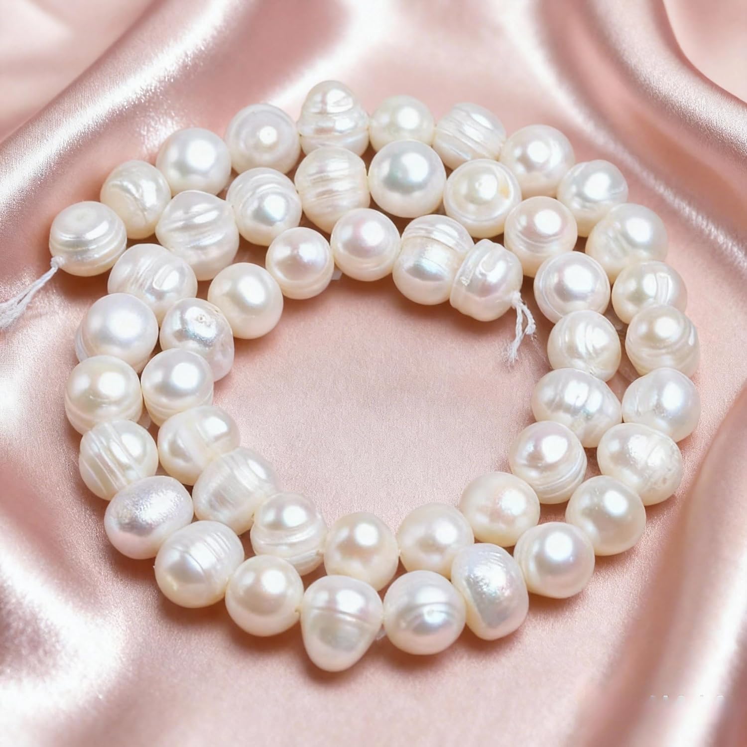45pcs Natural Freshwater Pearl Strand, 7-8mm Potato Pearl Beads for Jewelry Making, Crafting, DIY Bracelets and Necklaces