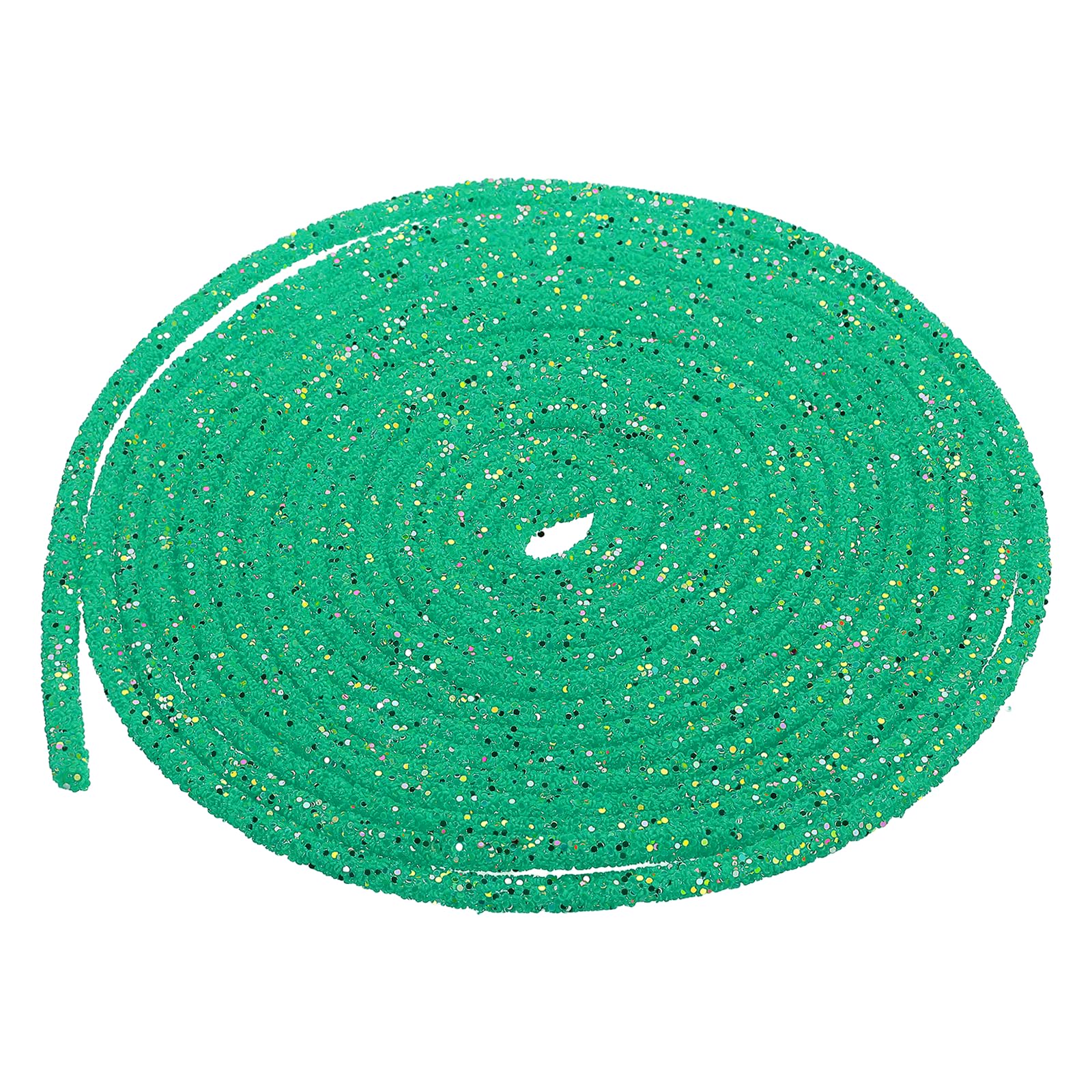sourcing map 5 Yard 6mm 0.24 Inch Glitter Sequins Rope, 2 Pcs Sequins Rhinestone Tube Cord for DIY Wedding Dresses Costume Clothing Shoes Jewelry Accessory, Green