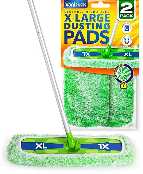 Dust Mop Refill for Swiffer XL (2 Pack) - Microfiber Pet Heavy Duty Dry Sweeping Refills - VanDuck Reusable Mop Pad (Mop is Not Included)