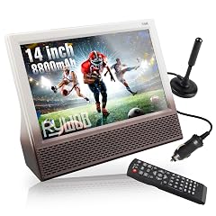 14 Portable TV with Antenna Built-in 8800mAh Rechargeable Battery ATSC Digital Television with HDMI USB TF Card Ports