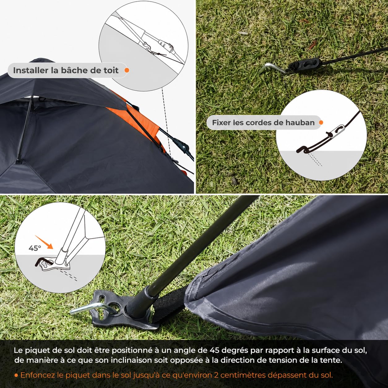 Tente Pop-Up Automatique 2 Places – Déploiement 2 Secondes, Étanchéité 3000mm, Double Paroi 4 Saisons, Anti-UV UPF 50+, 2 Portes & 2 Fenêtres, Tente de Camping Léger 2.3×2.3×1.35m