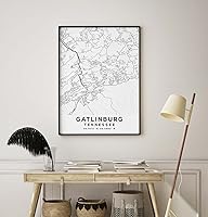 Vista 8 de Mapa de Gatlinburg, Tennessee, Light 2 (16x20)