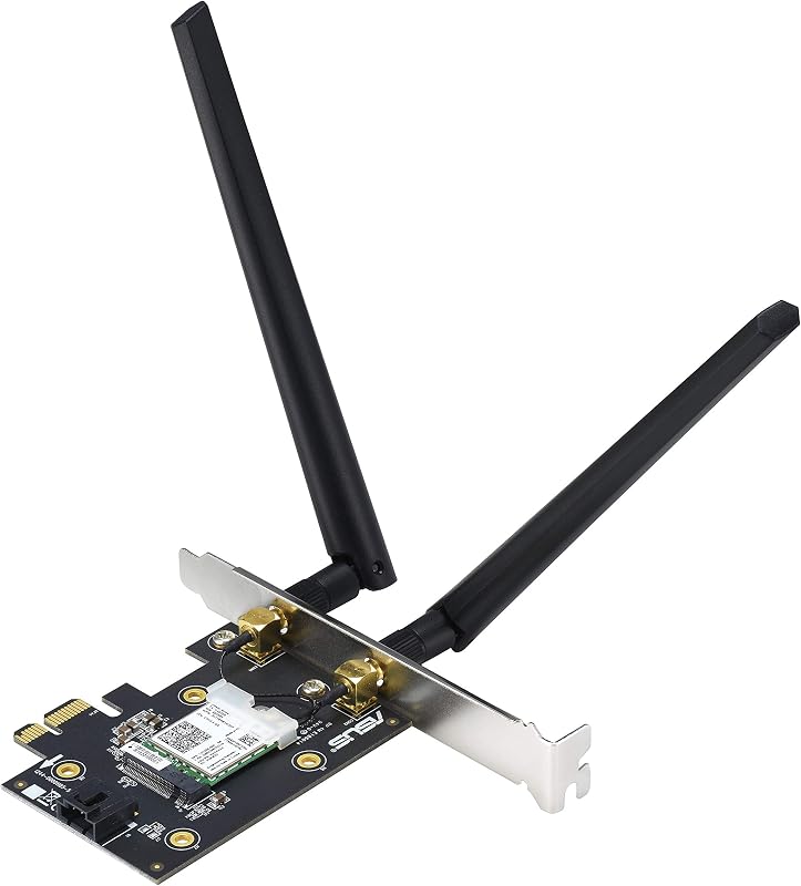 ASUS PCE-AX3000 WiFi 6 (802.11ax) Adapter with 2 External Antennas. Supporting 160MHz for Total Data Rate up to 3000Mbps, Bluetooth 5.0, WPA3 Network Security, OFDMA and MU-MIMO