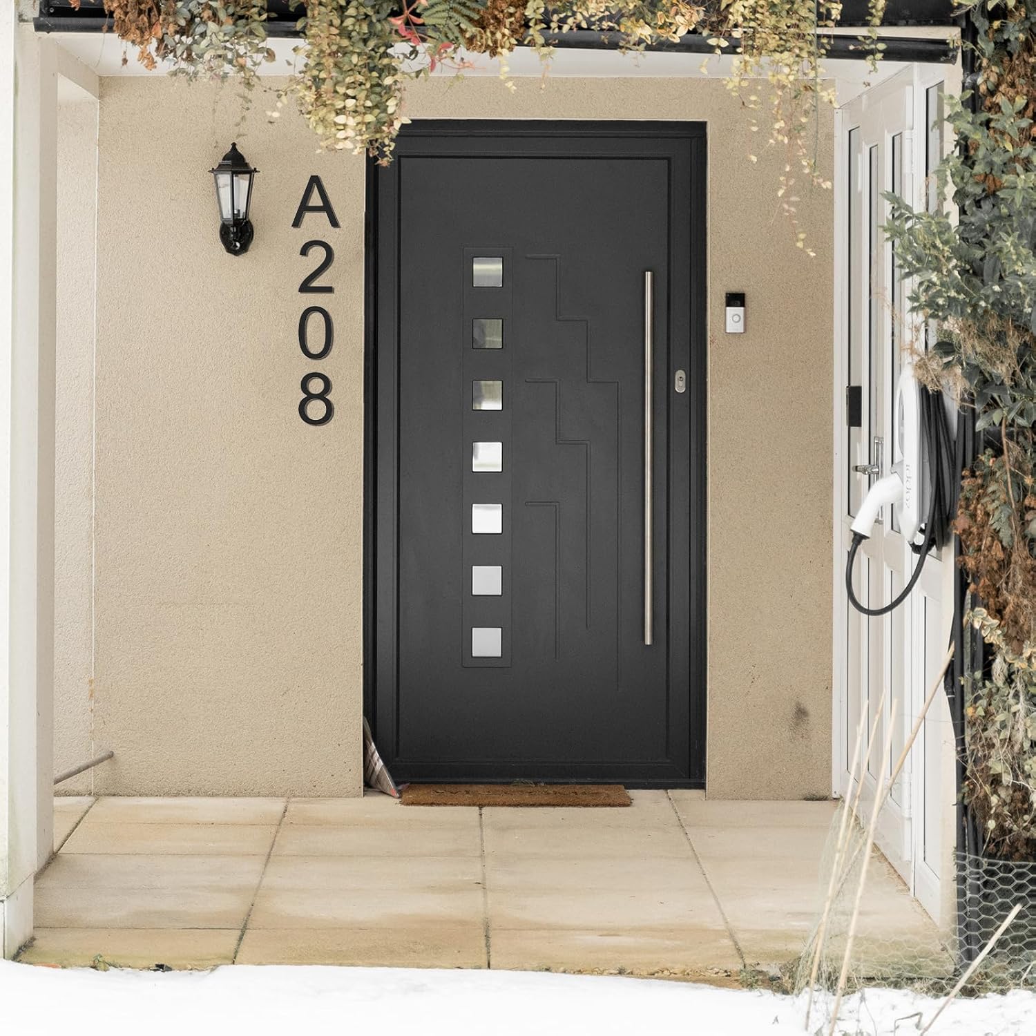 DEWEL 5 Inch Self Adhesive House Numbers, Mailbox Numbers Address Door Number,Acrylic Modern House Address Numbers and Letters for House Apartments Office Hotel Room Strong Adhesive Backing (Number 5)
