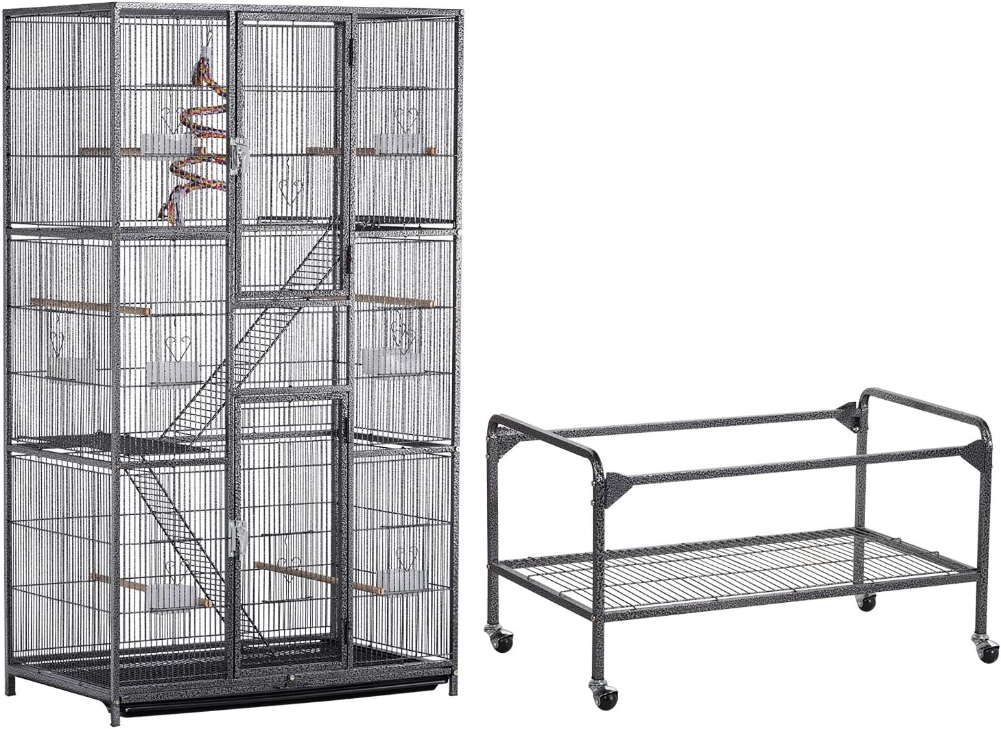 Image showing the rolling stand with wheels and a bottom storage shelf.