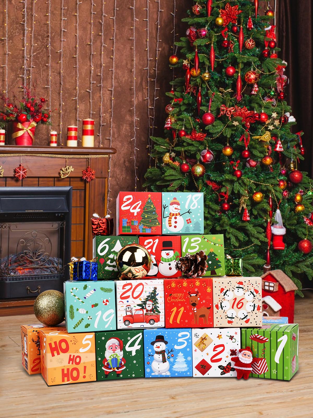 Calendario De Adviento Navideño Con 24 Figuras De Vacas – Decoración Acrílica De 26x18 Cm Para Árbol De Navidad, Regalo Original Para Niños Y Adultos En Oficinas Y Hogares
