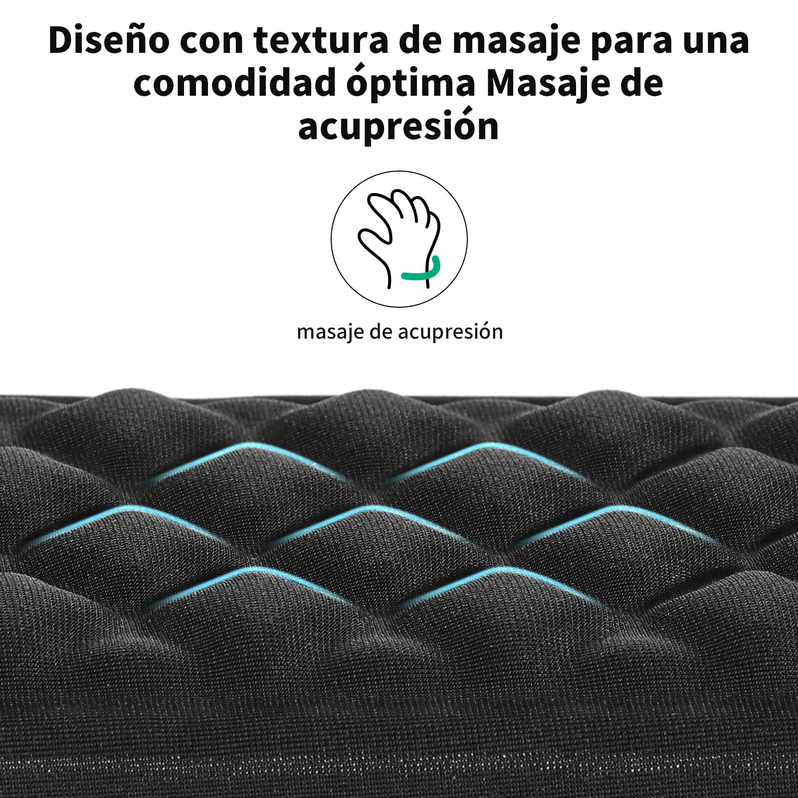 EooCoo Alfombrilla Ratón, Mouse Pad Ergonómica con Diseño de Masaje, Negro | Lavable Mousepad, Alfombrilla Escritorio para Oficina, PC Gaming, Accesorios Electrónicos, Alivia Dolor, Base Antideslizante