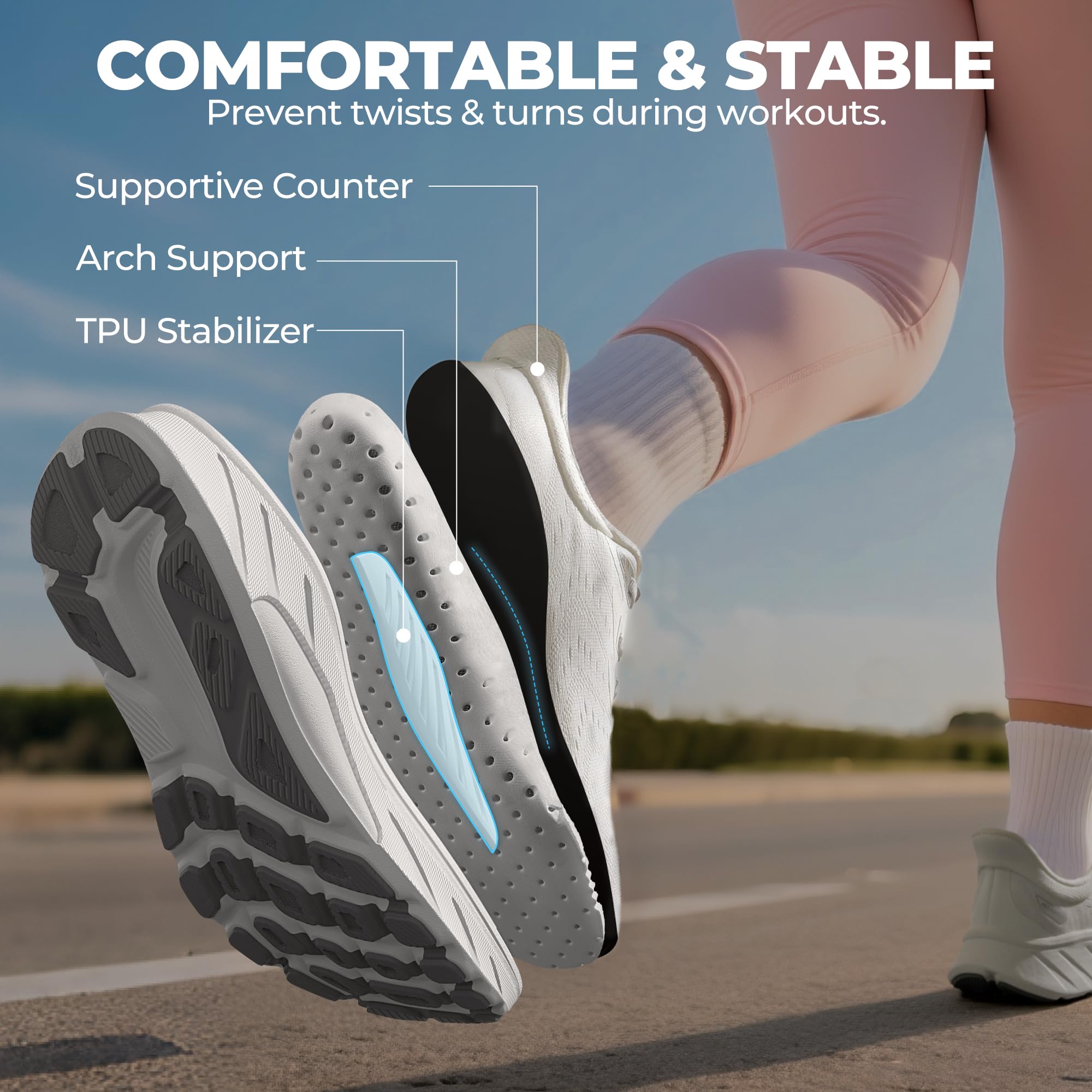 ALLSWIFIT Scarpe da Ginnastica Donna Slip On Traspiranti Comode per Camminare Allenamento Tennis Corsa Palestra StediBase Sneakers alla Moda