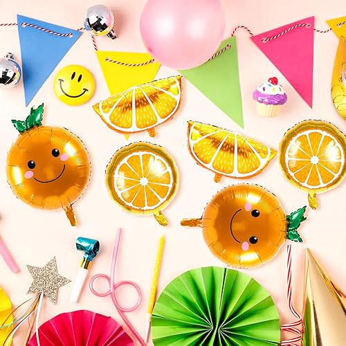 Miniatura 7 de 10 globos de aluminio de cítricos naranjas, globos de decoración de frutas de dibujos animados, decoraciones de globos naranjas, globos de baby