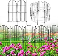 Vista 15 de Valla decorativa de jardín de 17 pulgadas x 10 pies, paquete de 10 unidades de metal resistente al óxido sin excavación barrera de animales