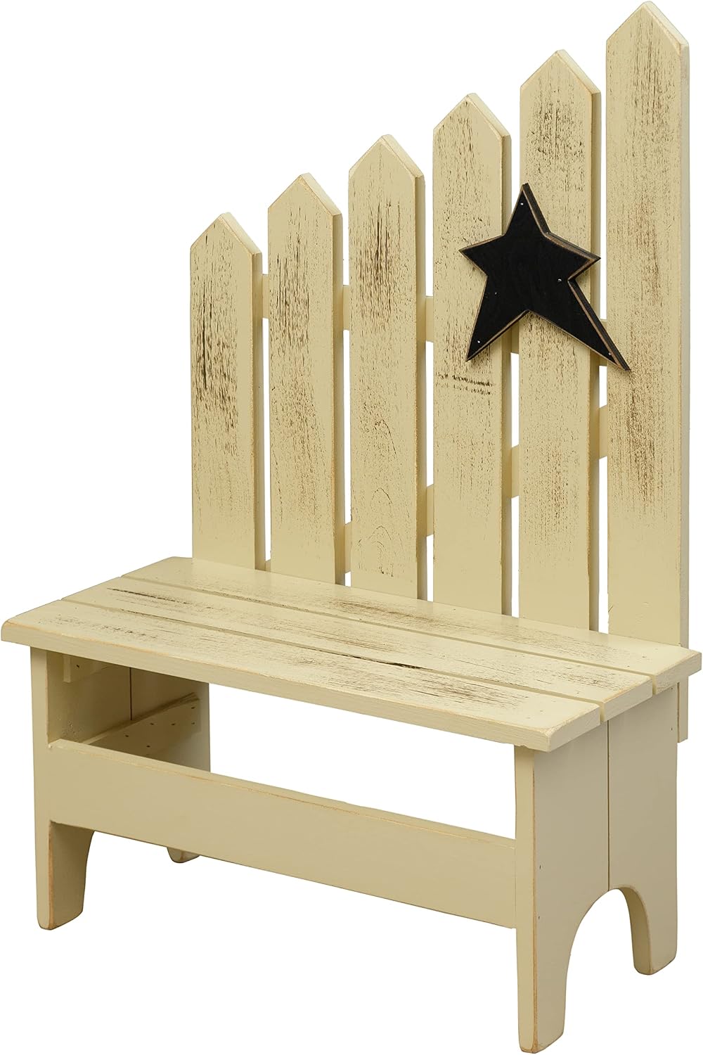 Furniture Barn USA Country-Style Decorative Picket Bench, Antique White