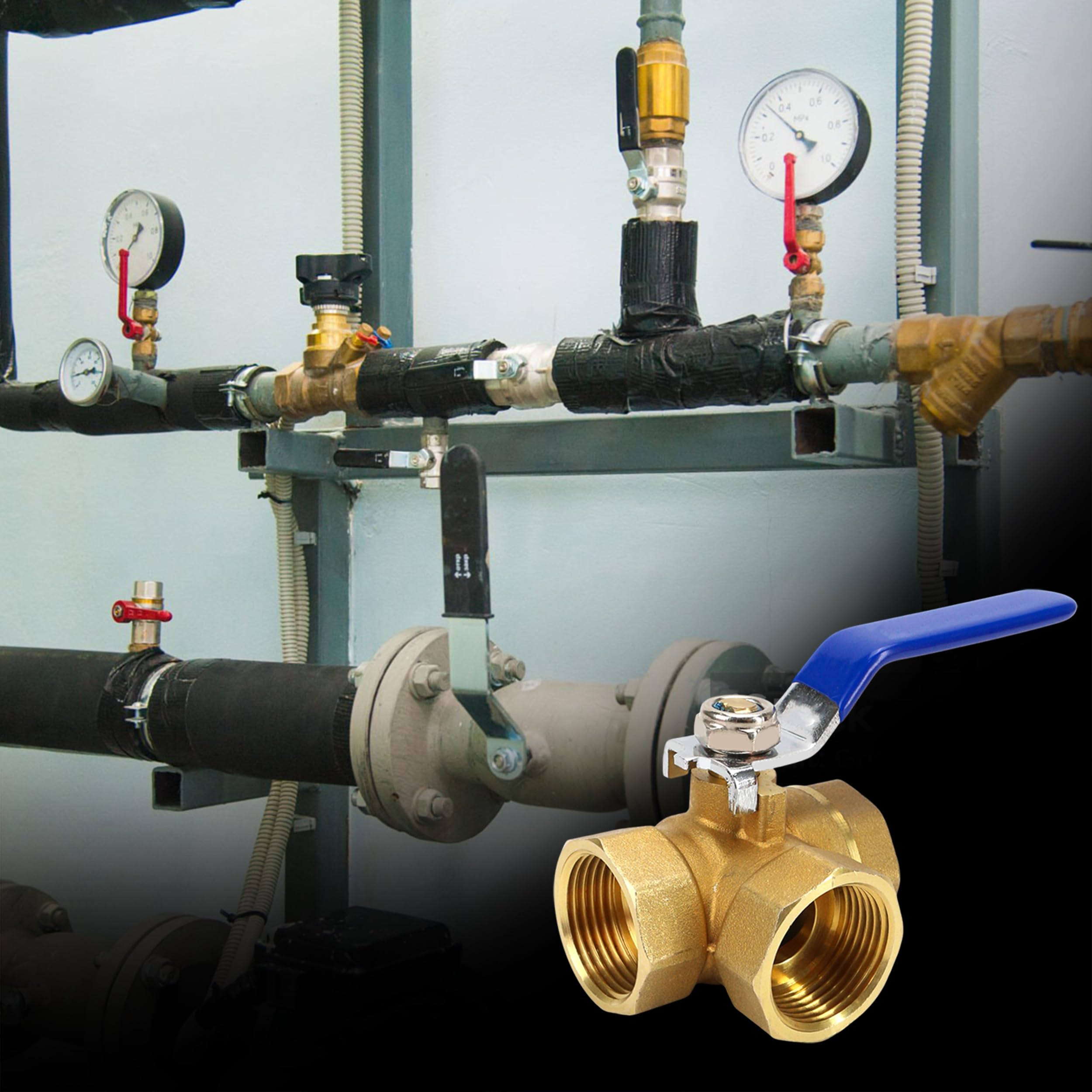 Snapklik.com : 3 Way Valve 1 Inch DN25 Brass Ball Valve T Port T-Type ...