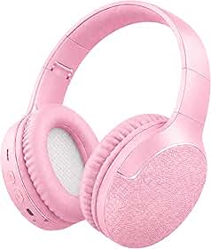 Fone de Ouvido Bluetooth 5.3 Headphone On-ear Sem Fio Fone Para Academia e Corridas, com Cancelamento de Ruído Dobrável com microfone Integrado PREMIUM (Rosa Claro)