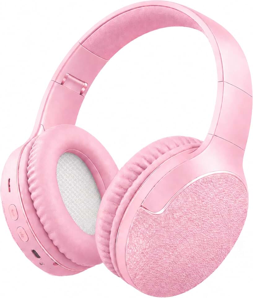 Fone de Ouvido Bluetooth 5.3 Headphone On-ear Sem Fio Fone Para Academia e Corridas, com Cancelamento de Ruído, Dobrável, com microfone Integrado Compatível com Android e iOS Premium (Rosa)