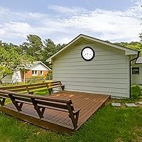 Vista 7 de Reloj grande de 16 pulgadas para exteriores, impermeable, con termómetro, reloj de pared retro para patio, piscina, jardín, hogar, bronce